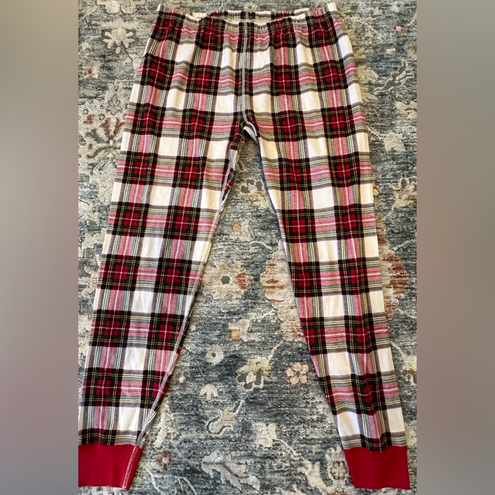 Hanna Andersson Red Plaid Pajama Pants Bottoms Christmas Organic Cotton size XL